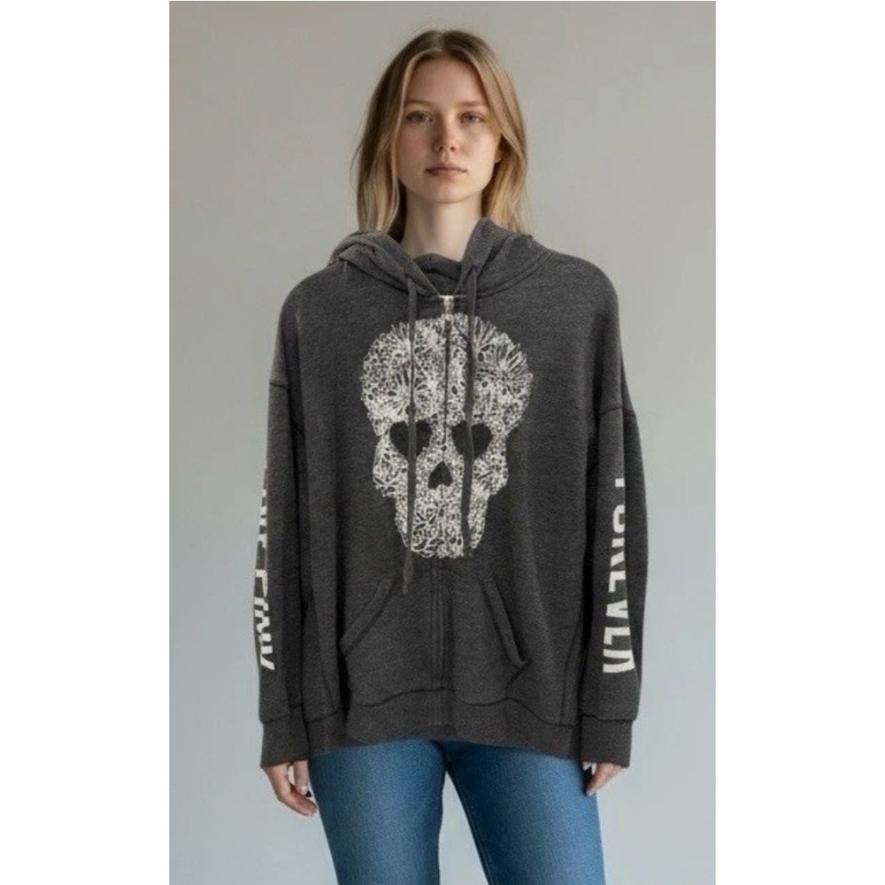 Rare Vintage PINK Victoria’s Secret Skull Hooded Sweatshirt